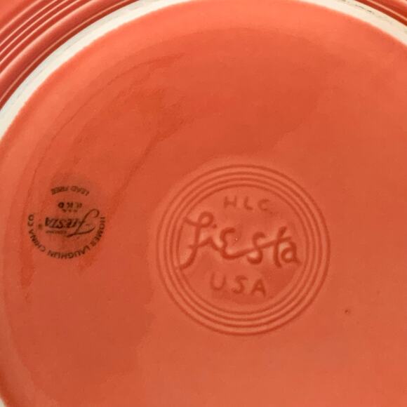 Fiesta Fiestaware Retired Persimmon Handled Cake Plate Hostess Plate 1995-2008 - Picture 6 of 7